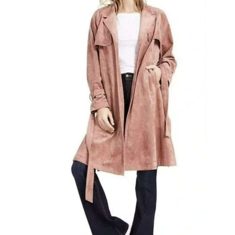 Oat New York Faux Suede Jacket Dusty Rose small